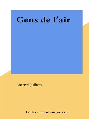 cover image of Gens de l'air